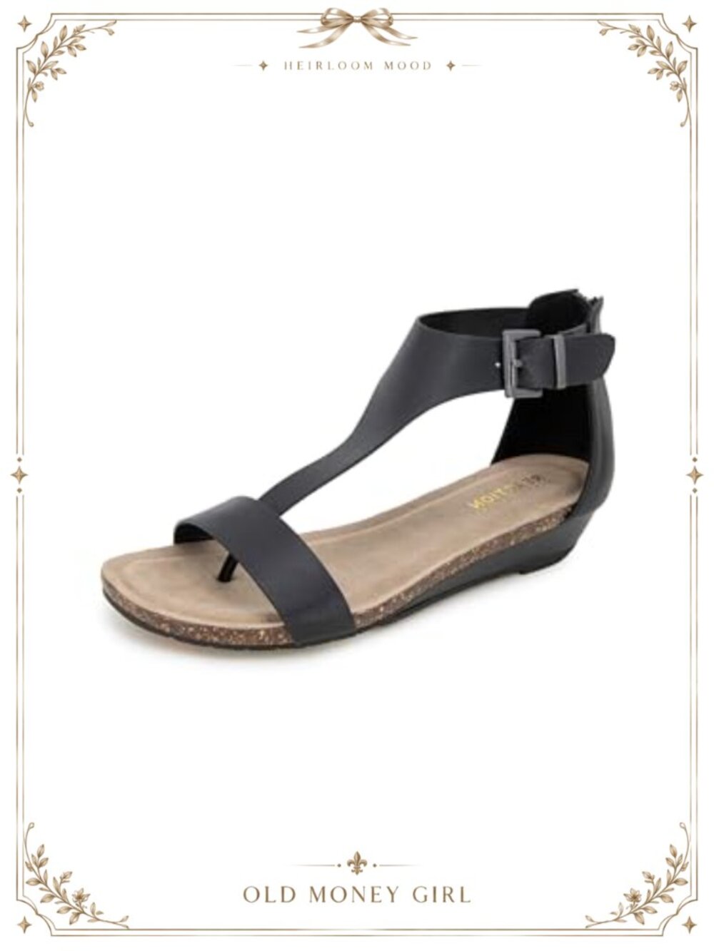 Kenneth Cole Great Gal Wedge Sandal Faux Stacked Heel T-Strap Buckle